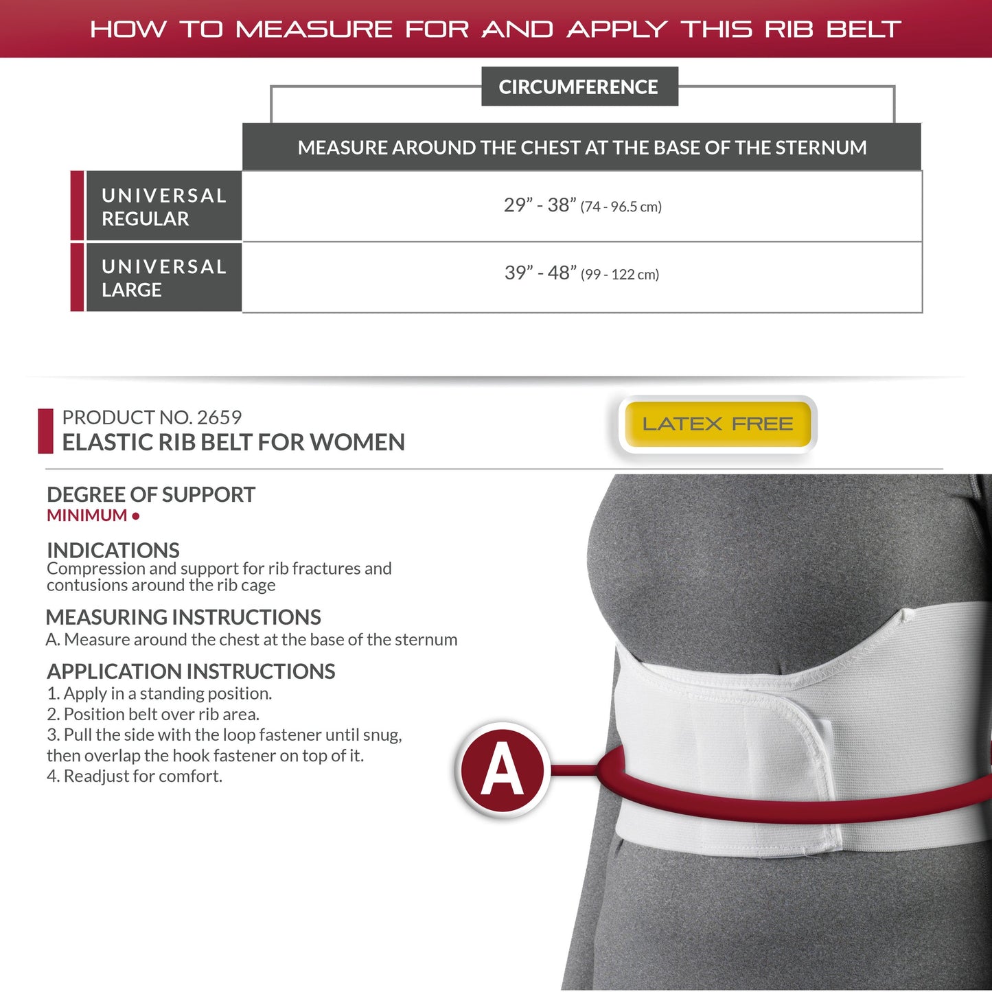 OTC LADIES 6" ELASTIC RIB BELT