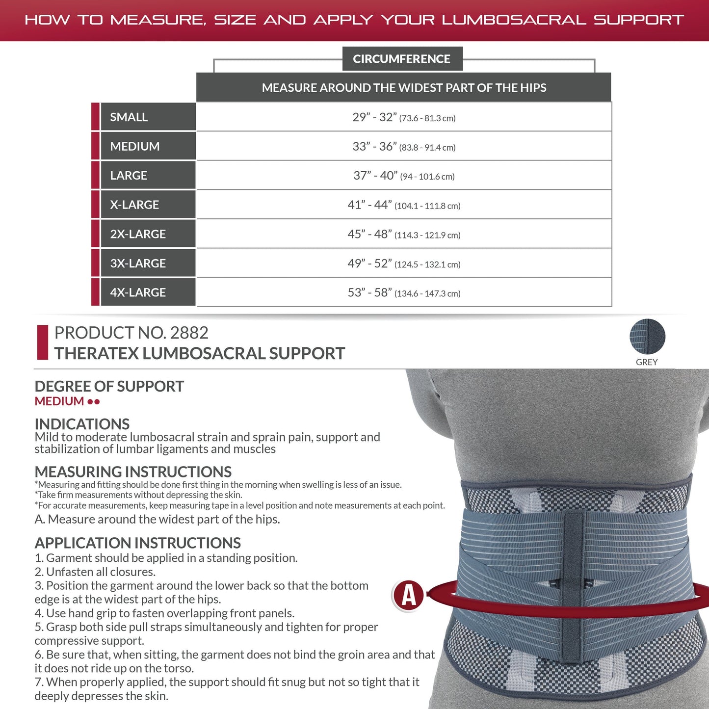 OTC THERATEX LUMBOSACRAL SUPPORT