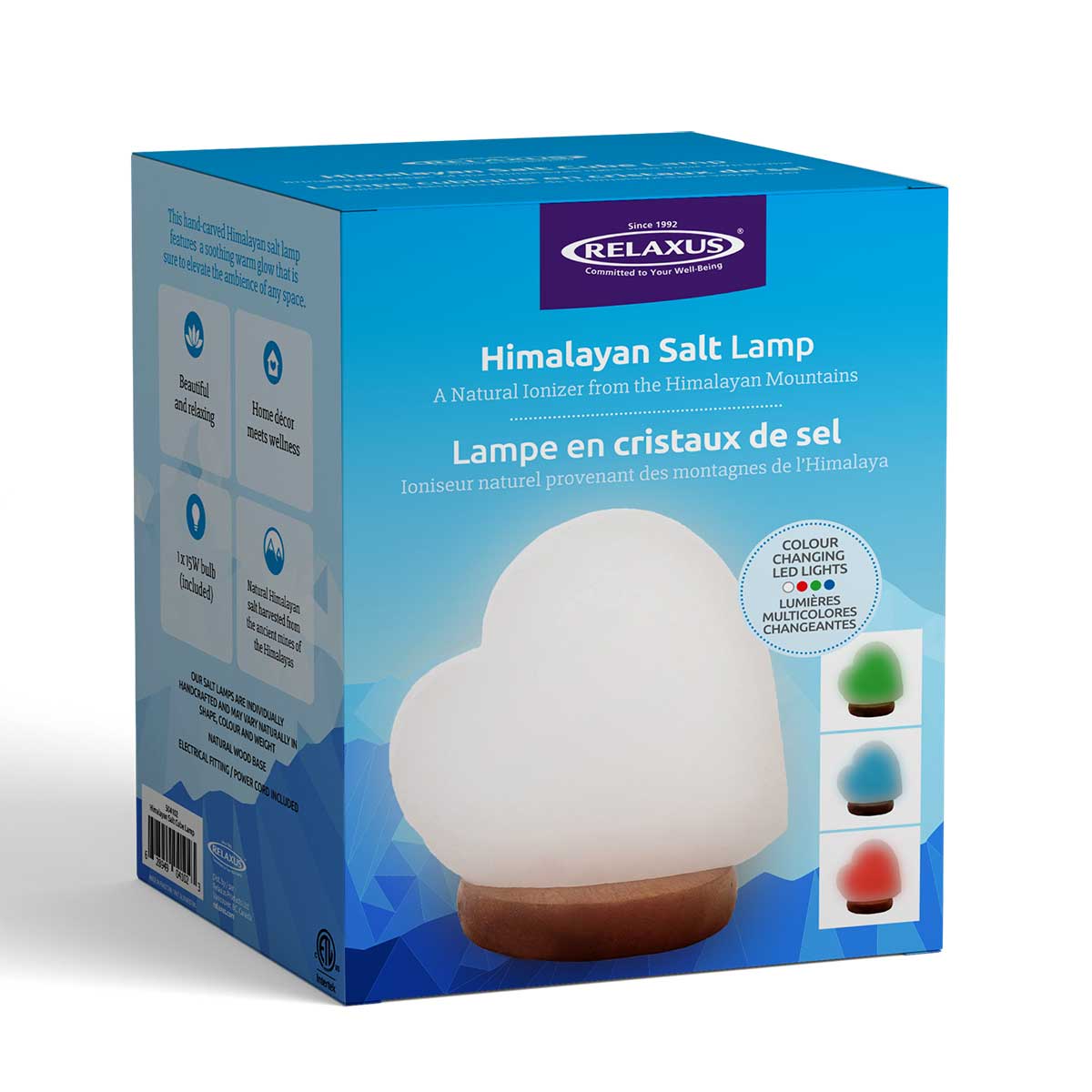 RELAXUS HIMALAYAN SALT HEART LED USB MINI LAMP - WHITE
