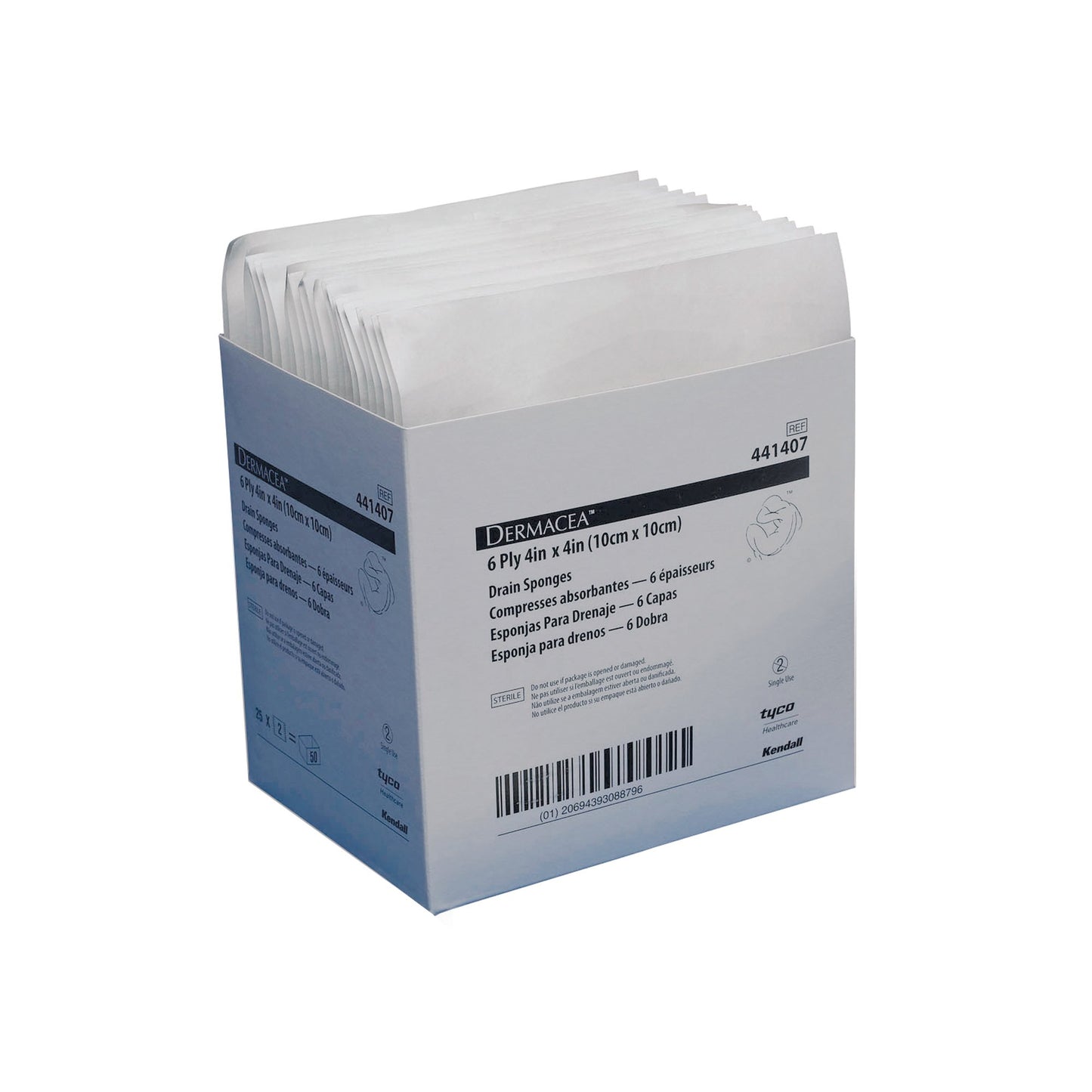 STERILE GAUZE TRACHEOTOMY DRAIN SPONGE 4X4" 6PLY /EACH