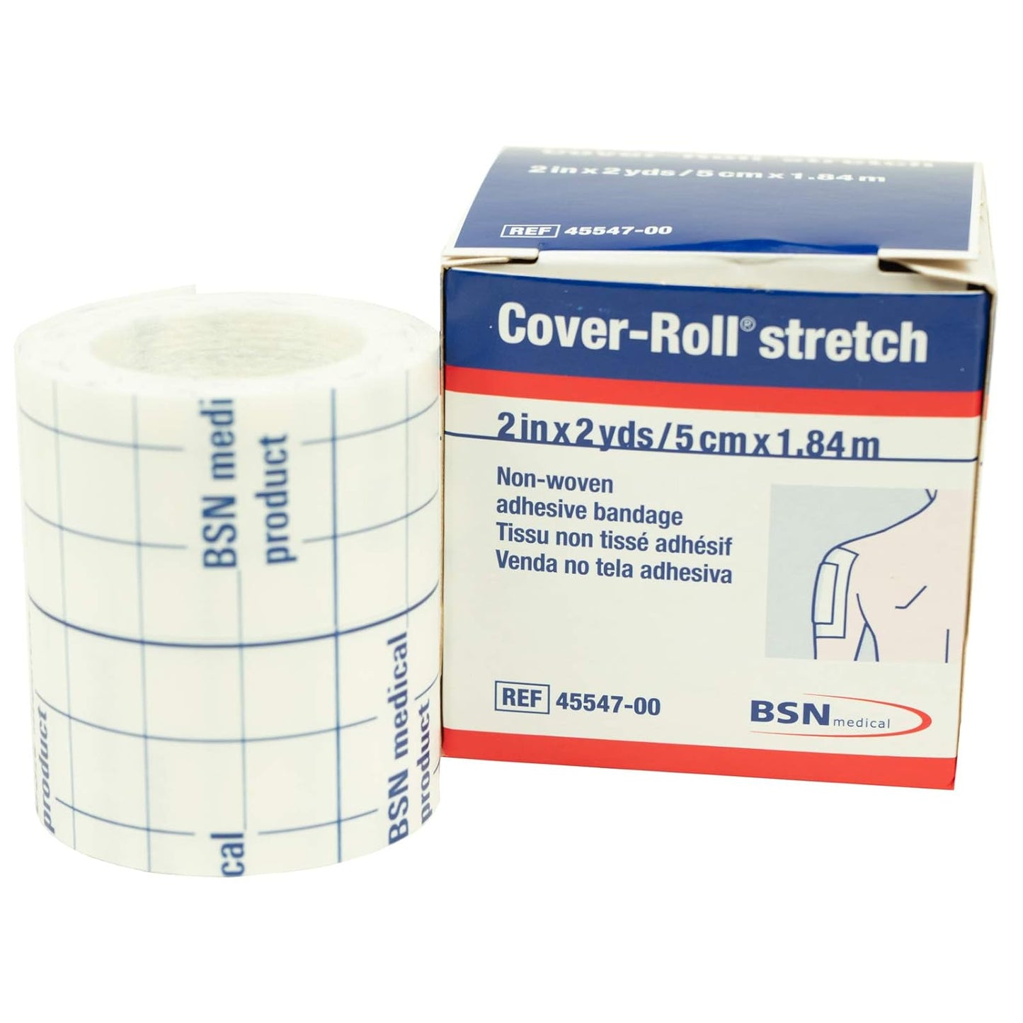 COVER-ROLL STRETCH NON-WOVEN ADHESIVE FIXATION SHEET 5CMX1.84M