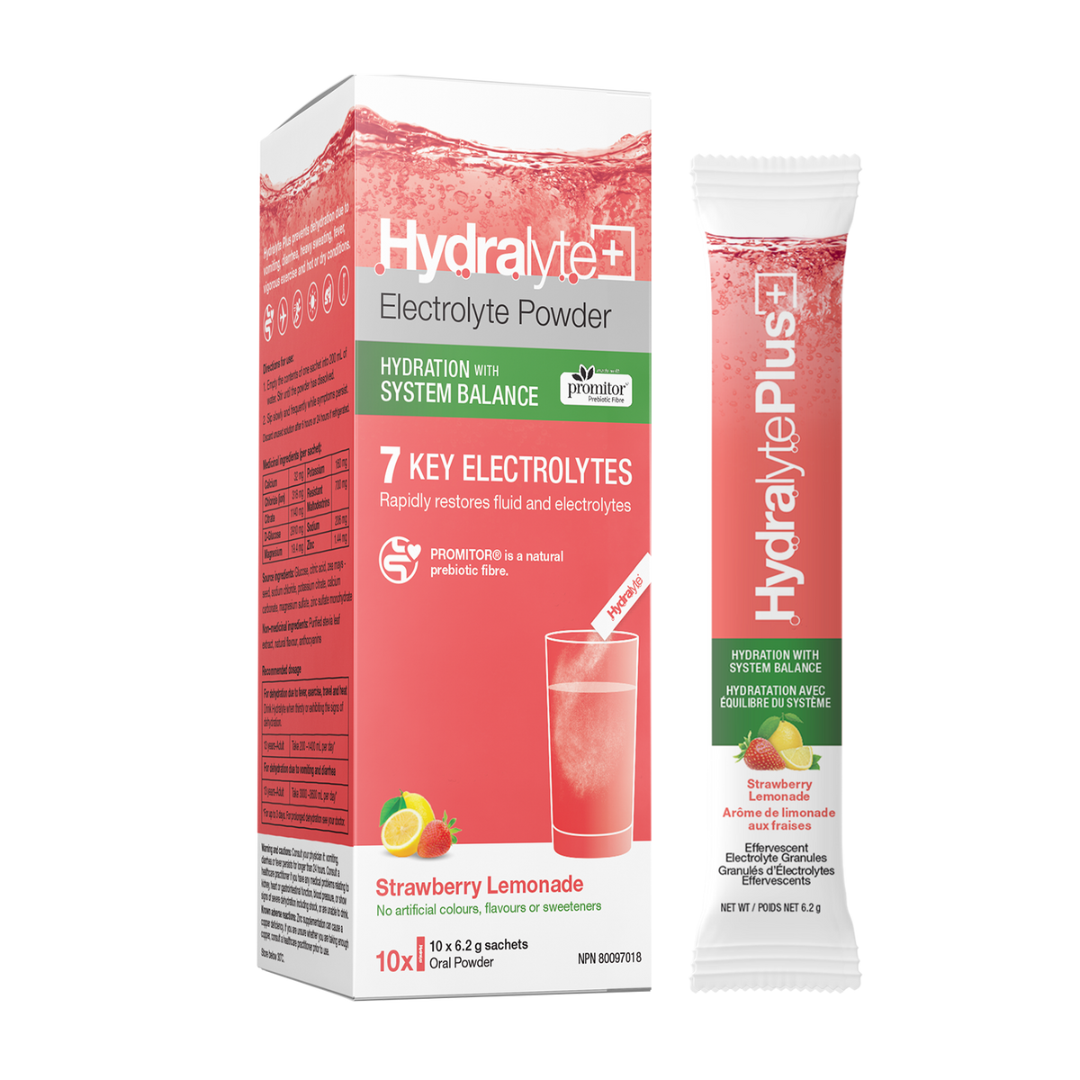 HYDRALYTE+ ELECTROLYTE POWDER STRAWBERRY LEMONADE
