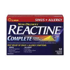 REACTINE ALLERGY & SINUS 10TB