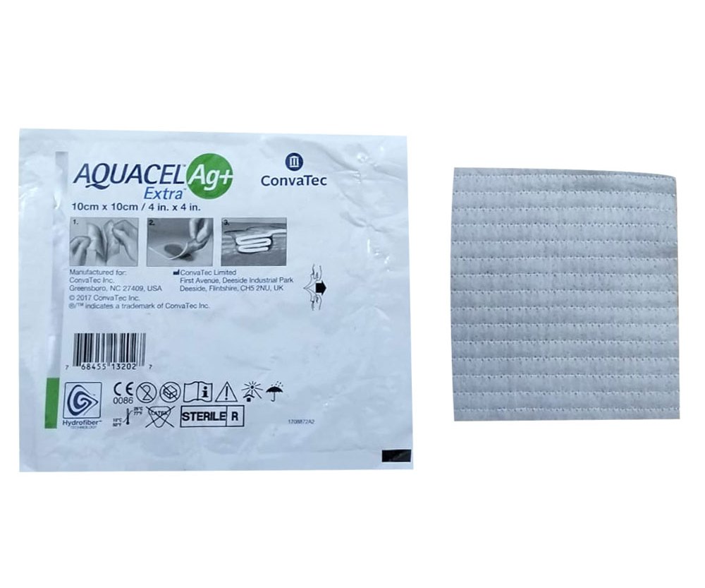 AQUACEL AG+ EXTRA 10CMX10CM 4"X4" Kenron Compounding Pharmacy AQUACEL AG+ EXTRA 10CMX10CM 4"X4" Kenron Compounding Pharmacy