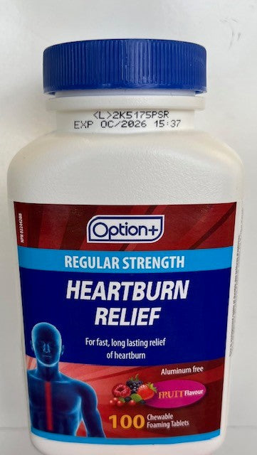 OPTION+ HEARTBURN RELIEF 100 TABLETS