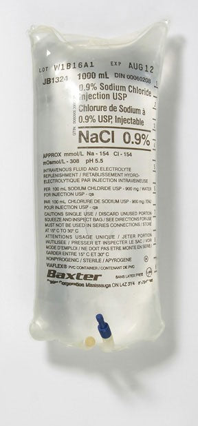 0.9% NACl SODIUM CHLORIDE 1000 ML IV SALINE BAGS
