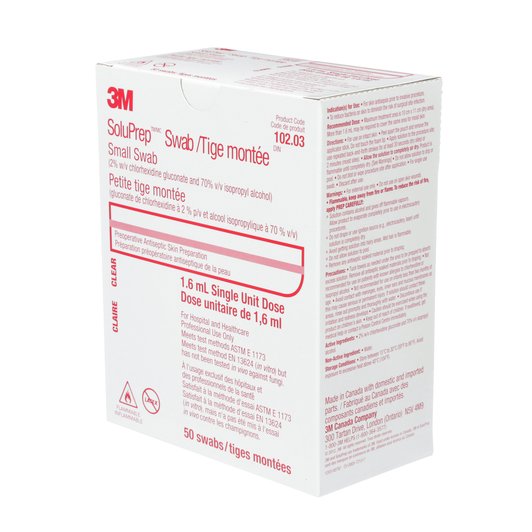 SOLUPREP 2% CHG, 70% ISO ALC CLEAR SOLUTION SWABSTICKS
