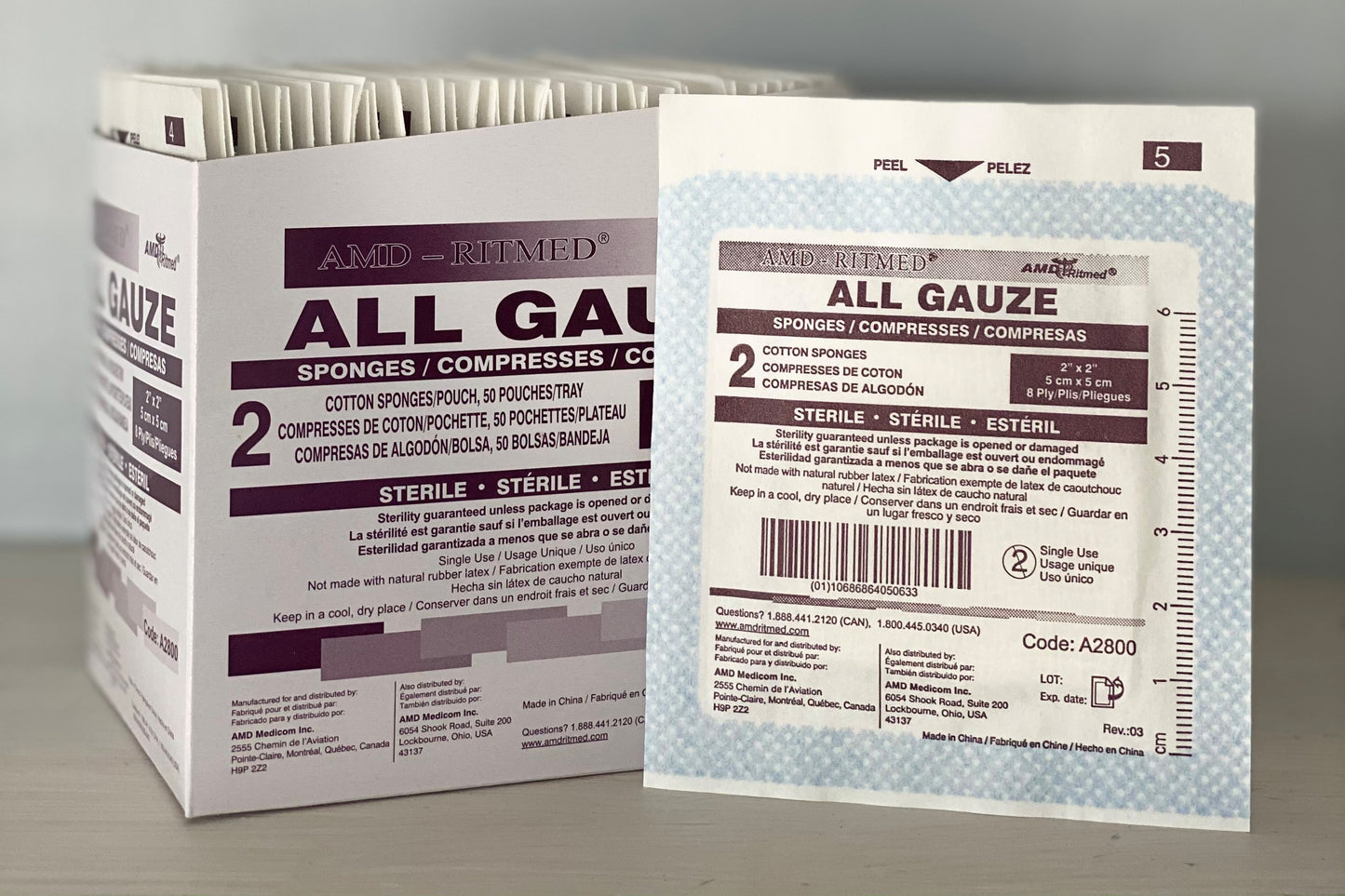 STERILE GAUZE SPONGE 2X2" /EACH