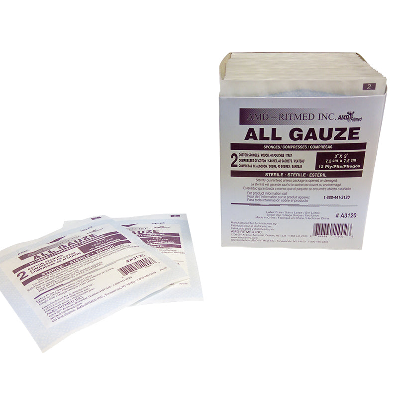 STERILE GAUZE SPONGE 3X3" 12PLY /EACH