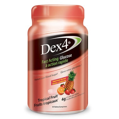 DEX-4 GLUCOSE TROPICAL FRUIT 50 TABLETS
