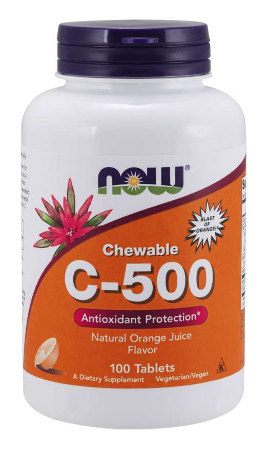 NOW C-500 CHEWABLE ORANGE 100 TABLETS