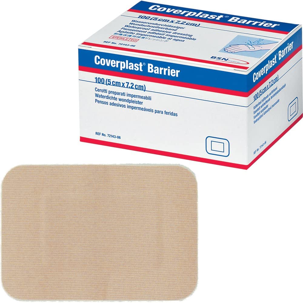COVERPLAST BARRIER WATERPROOF/BACTERIA PROOF PLASTIC ADHESIVE DRESSING 5CM X 7.2CM /EACH