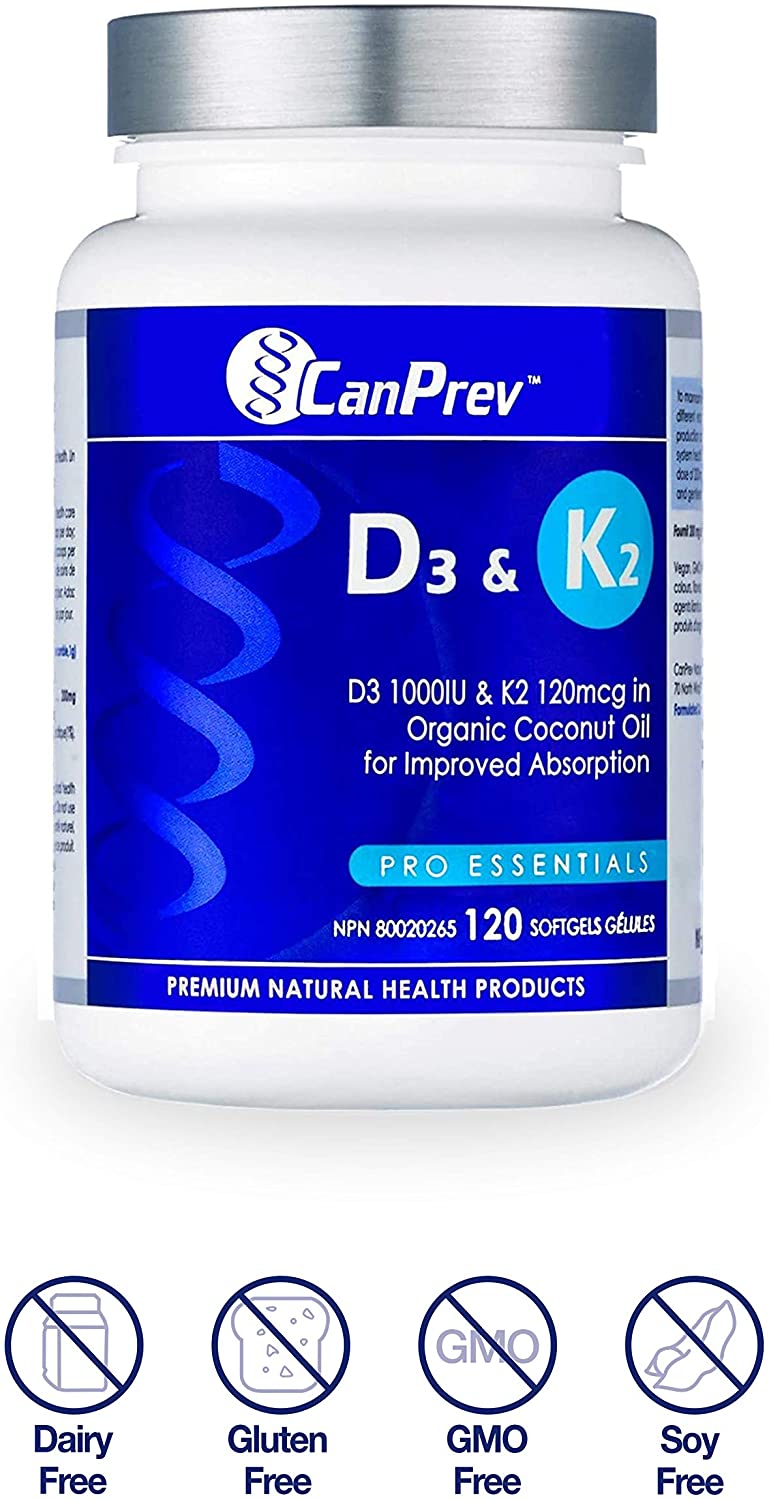 CANPREV D3 & K2 ORGANIC COCONUT OIL 120 SOFTGELS