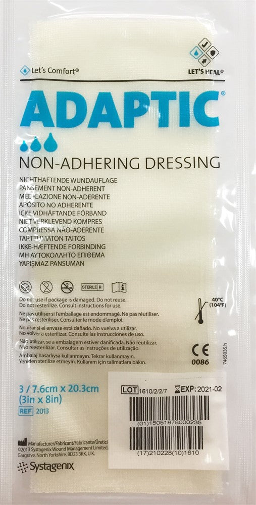 ADAPTIC 7.6X20.3 CM NON-ADHERING DRESSING ADAPTIC 7.6X20.3 CM NON-ADHERING DRESSING