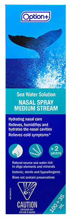 OPTION+ NASAL SPRAY SEA WATER MEDIUM 135ML