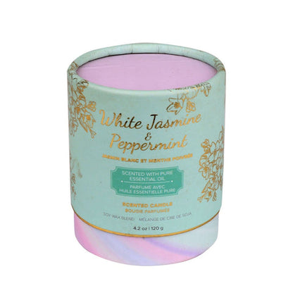 SCENTED GLASS CANDLE - JASMINE & PEPPERMINT