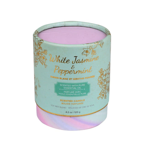 SCENTED GLASS CANDLE - JASMINE & PEPPERMINT