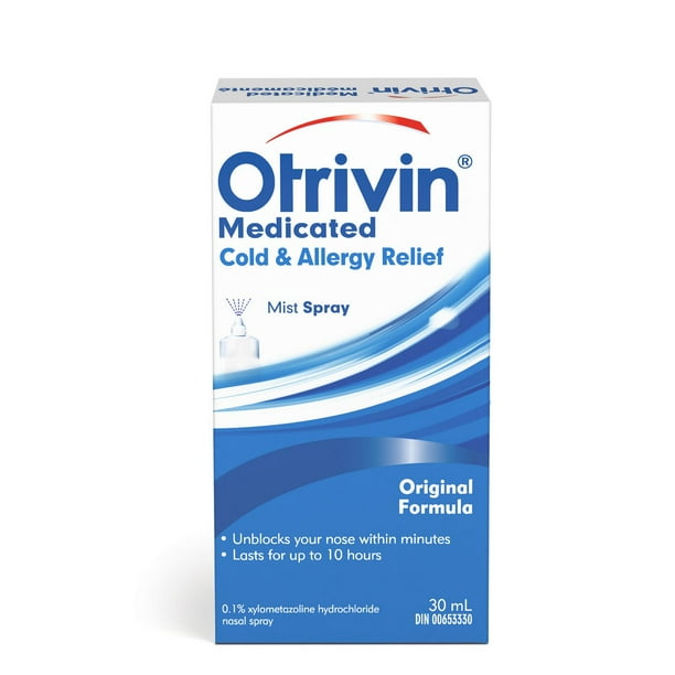 OTRIVIN MEDICATED COLD & ALLERGY RELIEF 0.1% XYLOMETAZOLINE NASAL SPRAY 30ML