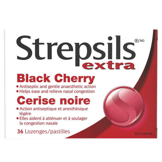 STREPSILS EXTRA BLACK CHERRY LOZ 36
