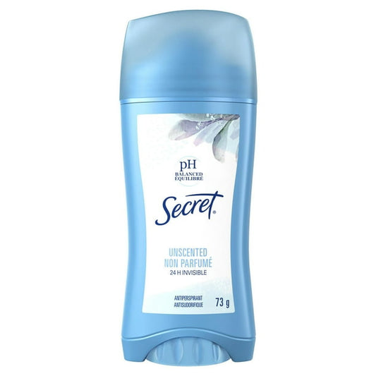 SECRET INVISIBLE DEODORANT STICK UNSCENTED 73G