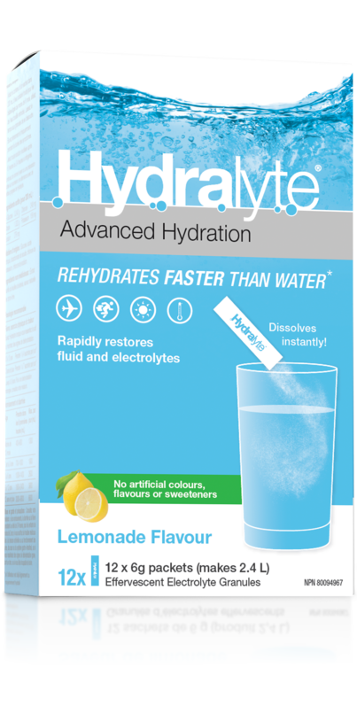 HYDRALYTE EFFERVESCENT LEMONADE 12X6G PACKETS