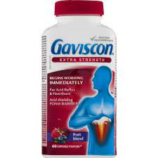 GAVISCON EXTRA STRENGTH FRUIT CHEW 60 TABLETS