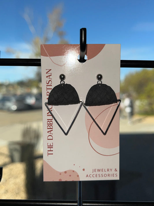 TDA FAUX-SUEDE TRIANGLE EARRINGS