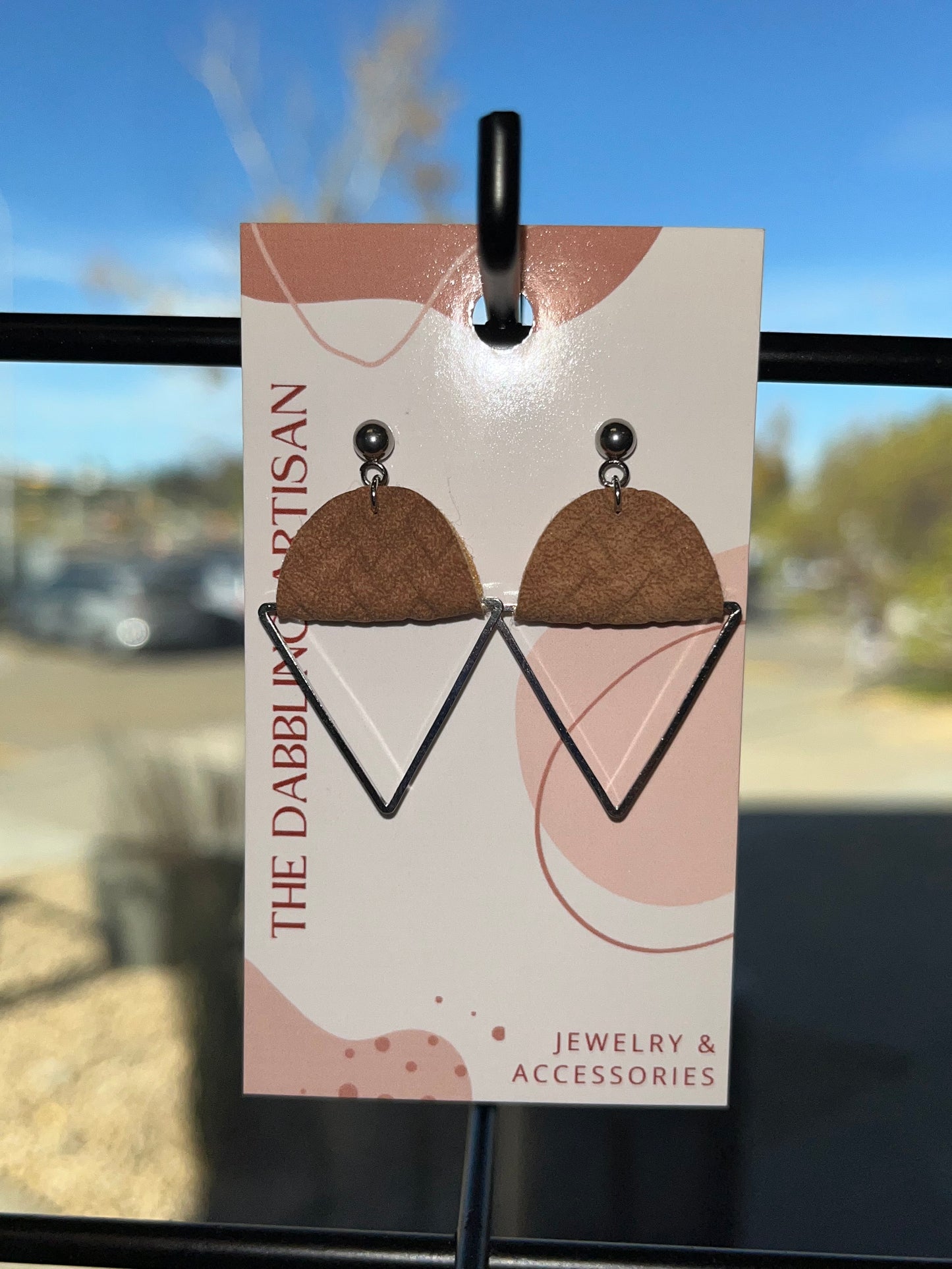 TDA FAUX-SUEDE TRIANGLE EARRINGS