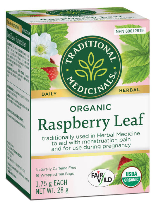 TRADITIONAL MEDICINALS ORGANIC RASPBERRY LEAF TEA 16BG