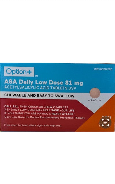 OPTION+ ASA 81MG 120 CHEWABLE TABLETS