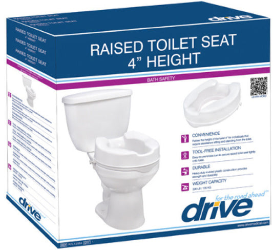 DRIVE RAISED TOILET SEAT 4" WITHOUT LID