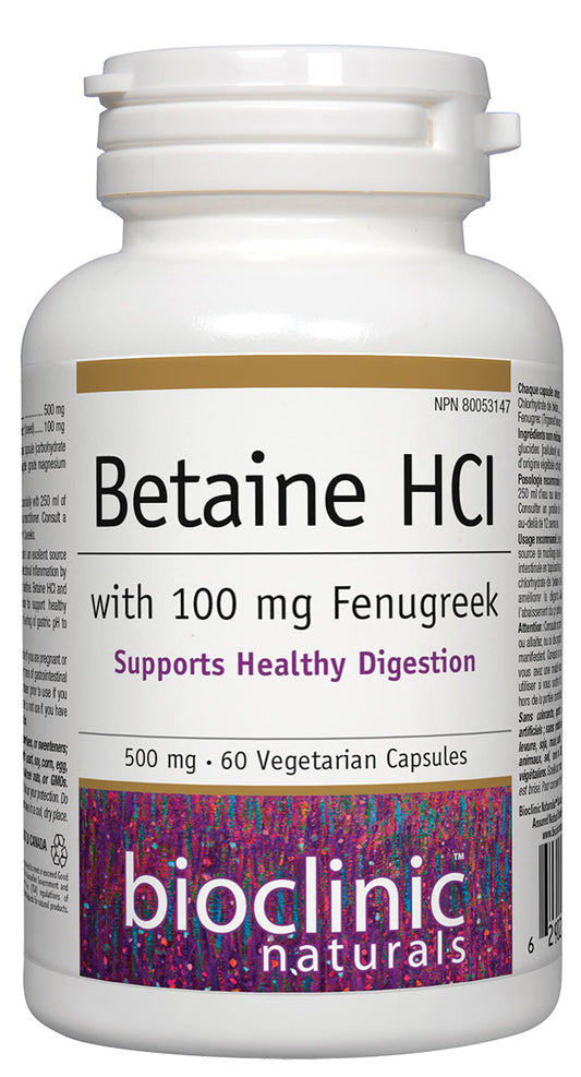 Betaine HCI with 100 mg Fenugreek 60 VCAP BIOCLINIC