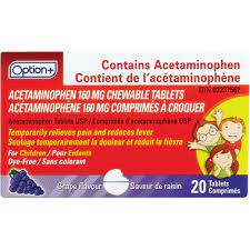 OPTION+ ACETAMINOPHEN CHILD 20TB GRAPE
