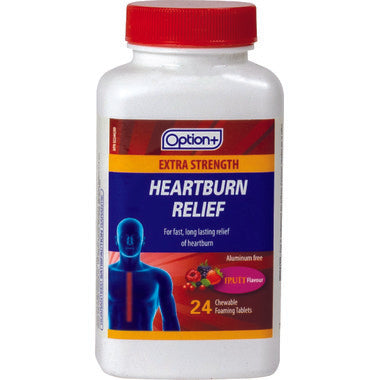 OPTION+ EXTRA STRENGTH HEARTBURN RELIEF 24 CHEWABLE TABLES