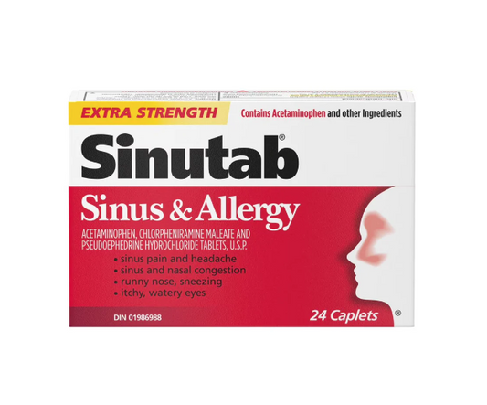 SINUTAB SINUS & ALLERGY EXTRA STRENGTH 24 CAPLETS