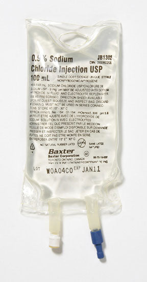 0.9% NACl SODIUM CHLORIDE INJECTIONS - 250 ML IV SALINE BAGS