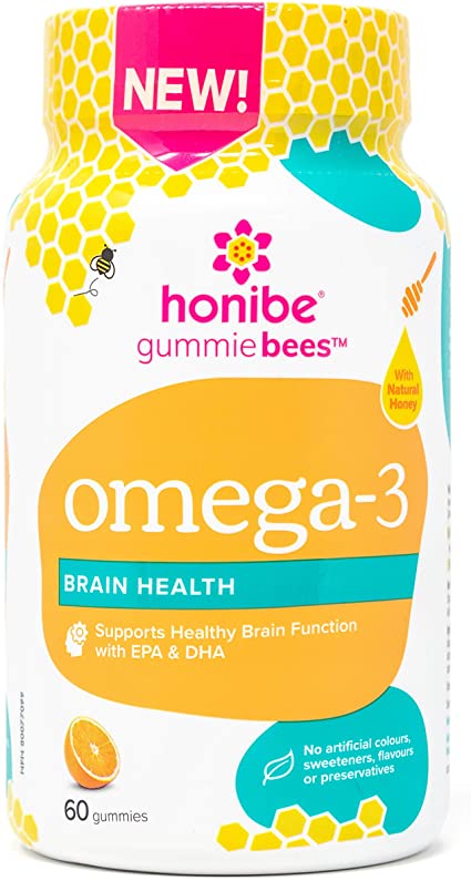 HONIBE OMEGA-3 WITH EPA & DHA ORANGE 60 GUMMIES