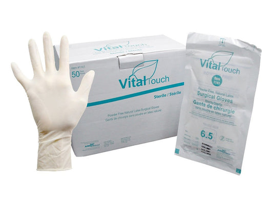 VITAL TOUCH STERILE LATEX SURGICAL GLOVES, POWDER-FREE, SIZE 8 /EACH