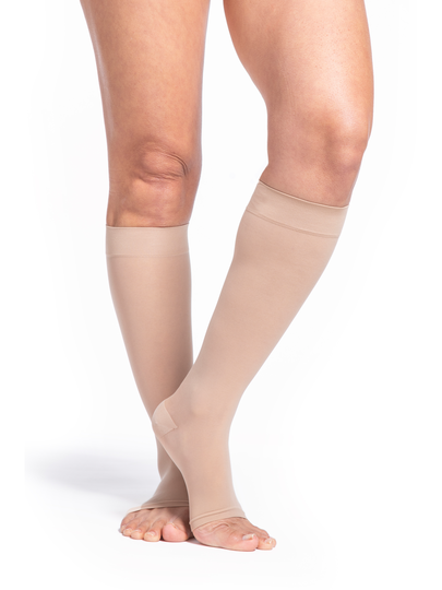SIGVARIS, SHEER FASHION, 15-20MMHG, KNEE, WOMENS, OPEN TOE
