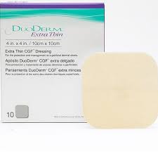 DUODERM EXTRA THIN CGF HYDROCOLLOID DRESSING, STERILE, 10CM X 10CM (4IN X 4IN)