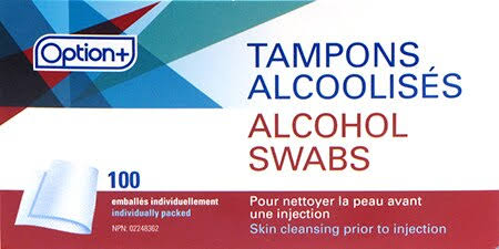 OPTION+ ALCOHOL SWABS 100